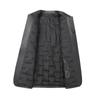 Men's Black Business Casual Leather Jacket with Down Liner for Autumn/Winter.