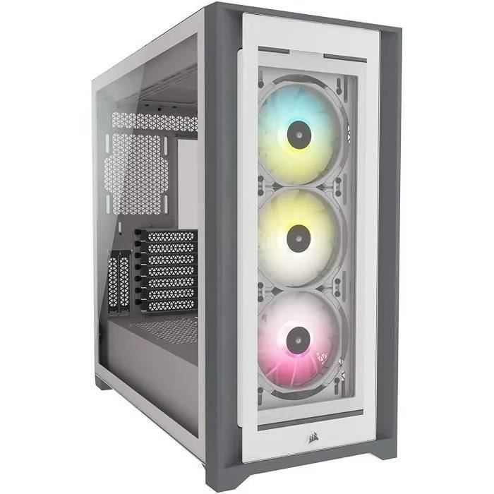 PC Case - CORSAIR - CC-9011213-WW - ATX iCUE 5000X RGB - Smart tempered glass mid-tower - White