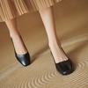 Women's High-heeled Single Shoes Simple and Versatile Thick Heel Large Size Square Head Shallow Mouth Low-top Shoes
