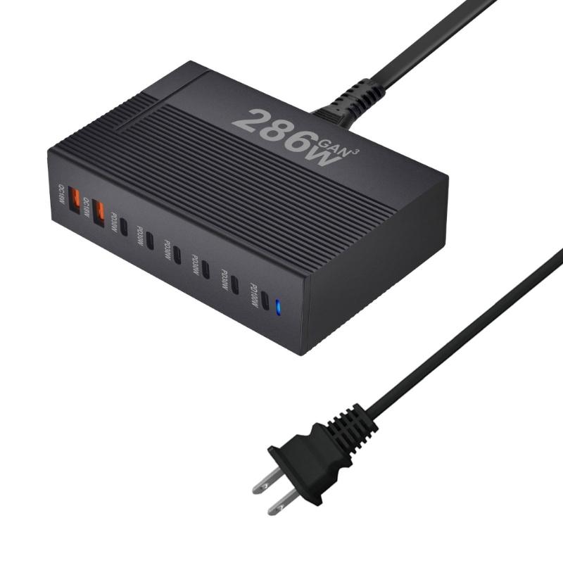 286W 8 Port USB C Chargers Fast Charging Chargers Type C PD USB C Adapters Mobile Phone Chargers for Phone
