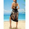 Animal butterfly print beach skirt, multiple ways to wear, cross-over irregular suspenders, seaside sun protection blouse