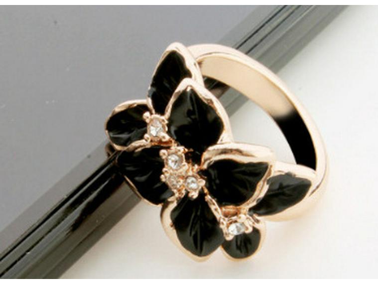 Inel Pictură în Ulei Cristal Gardenia Huailang pentru Femei - Stil Coreean, Mărimea 18