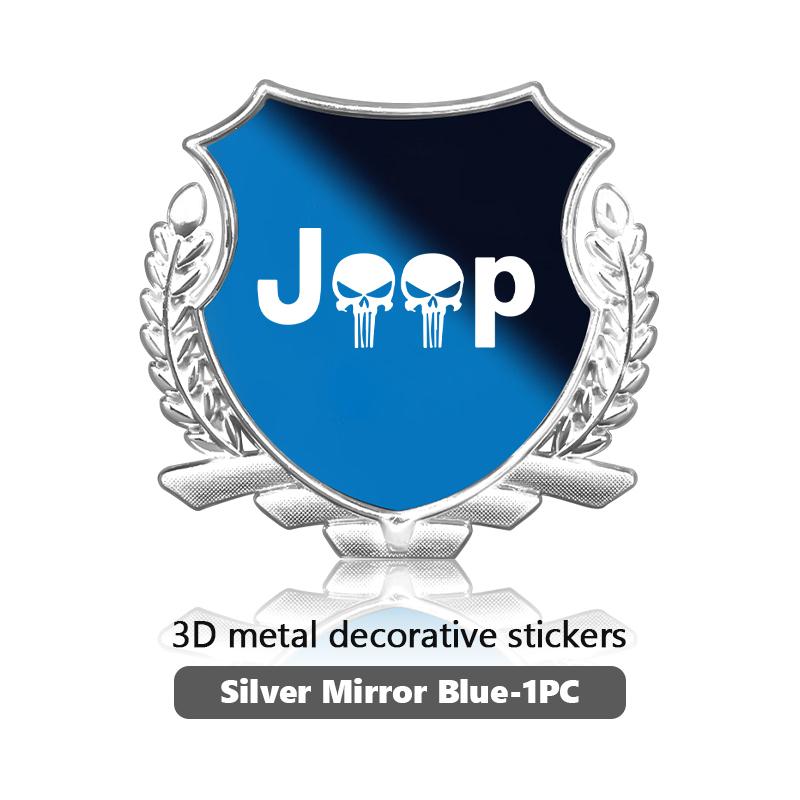 For Jeep Car Wheat Badge Sticker Window Metal Decoration Stickers Auto Accessories Cherokee Wrangler JK Gladiator Compass