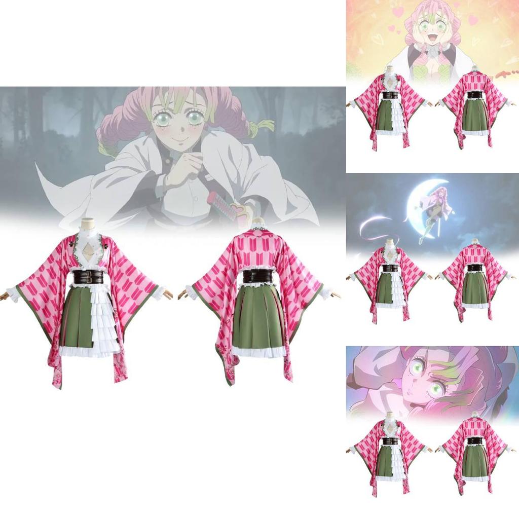 Trendy Soft Pink Kanroji Mitsuri Cosplay Outfit From Demon Slayer For All Sizes