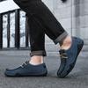 Men’s White Driving Shoes Handmade Moccasins Casual Retro Men’s Outdoor Wide Shoes Plus Size Anti Slip Boat Shoes