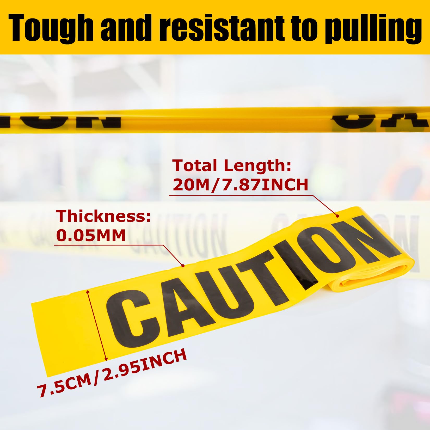 

Hazard Tape Black And Yellow 20m Caution Safety Warning Police Quarantine Tapes Non Adhesive for Halloween Birthday Party Decor