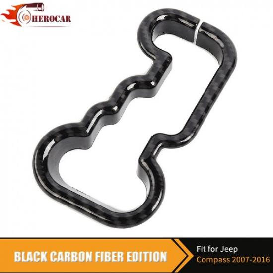 Carbon Fiber Inner Gear Shift Knob Frame Cover Trim For Jeep Compass 2007-2016