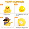 Wonuu Rubber Duck Car Ornaments Duck Car Dashboard Decorations for Cute Car Accessories with Cowboy Hat Necklace and Sunglasses, Shiny Yellow