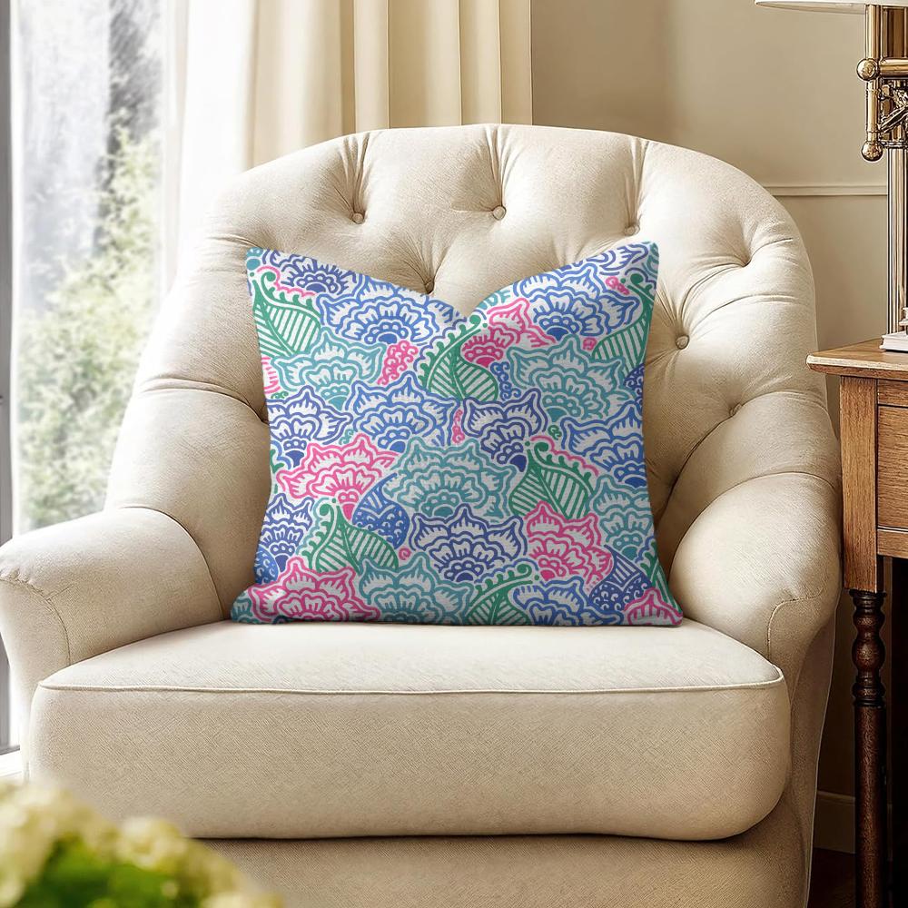 Garden Flowers Cushion Cover Natural Linen Organic Fabric DoubleSided Printing Couch Pillow Covers Home Decor