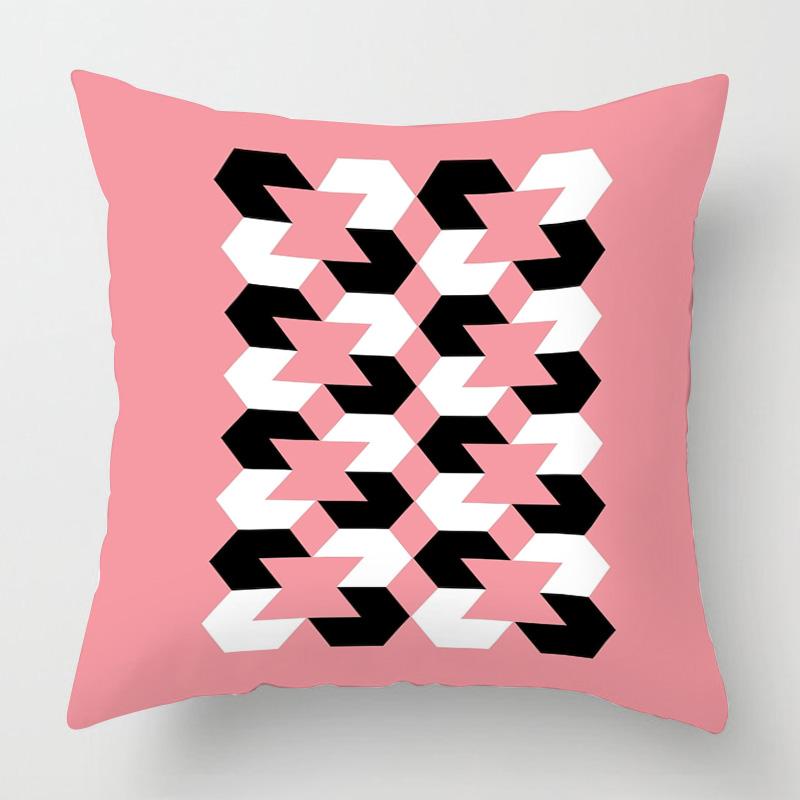 Pillow Cover With Zipper Closure Ins Style Geometric Abstract Cushion Cover - Modern Decorative Pillow Cover For Sofa Bed