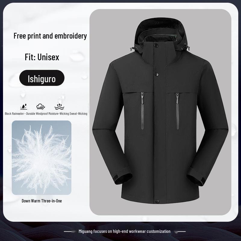 Customized Three-in-One Mountaineering Jacket with Logo for Outdoor Sports Teams XL