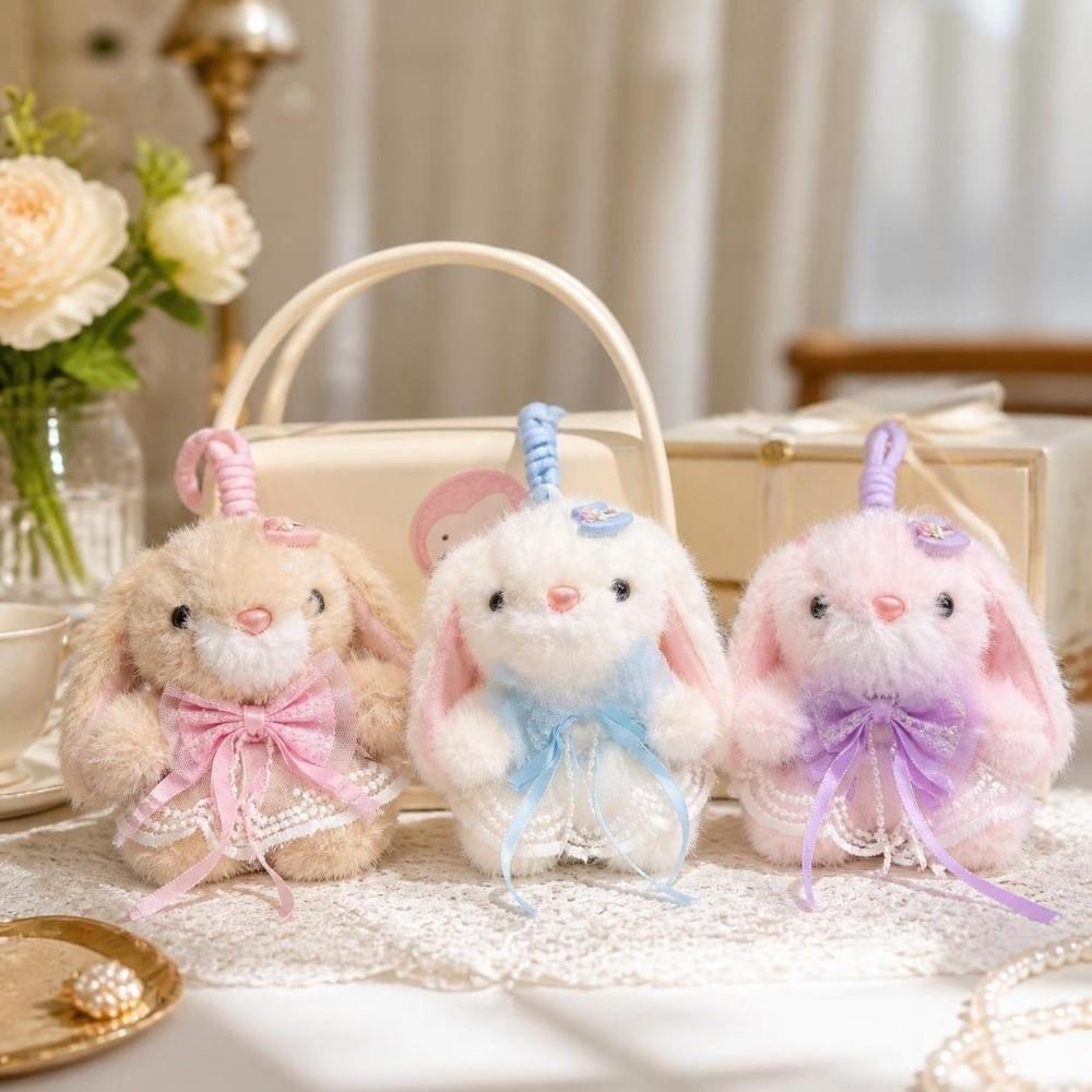 Kawaii Bunny Doll Pendant Ornaments Car Key Ring Key Ring Rabbit Plush Toy Keychain Pendant
