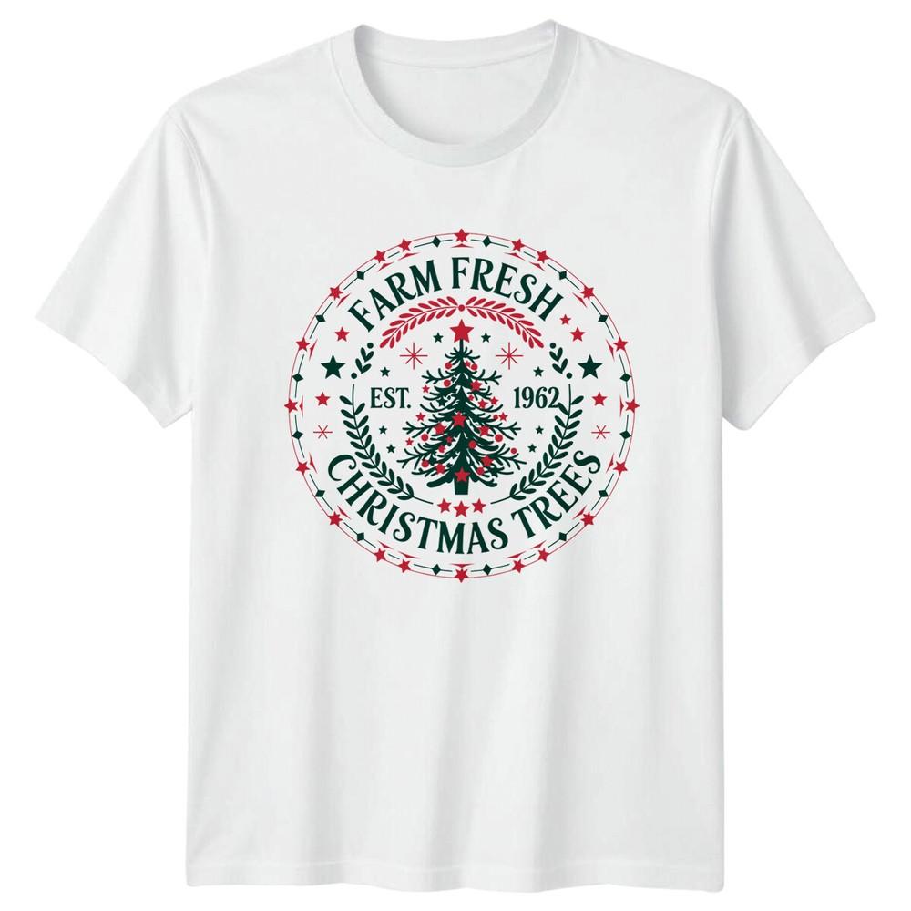 Farm Fresh Christmas Trees Est 1962 Holidays Unisex Unisex Graphic Tee 64th Birthday S