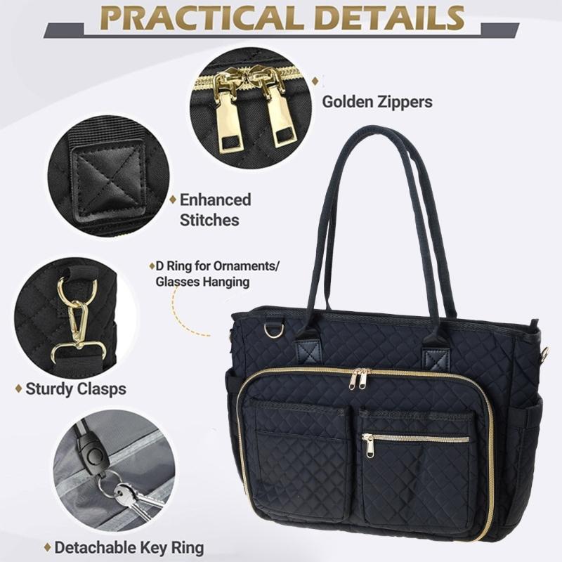 Teacher Toted Bag Work Laptop Bag with Cup Holder,Nurse Bag Professional Briefcases Business Computer Purses Handbag