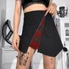 Women Gothic Punk Black Skirt Harajuku High Waist Zipper Mini Skirts Streetwear