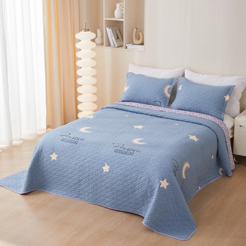 

Всесезонное двустороннее саржевое покрывало из чистого хлопка, цельная хлопковая стеганая простыня, комплект из трех предметов, стеганый пододеяльник, матрас