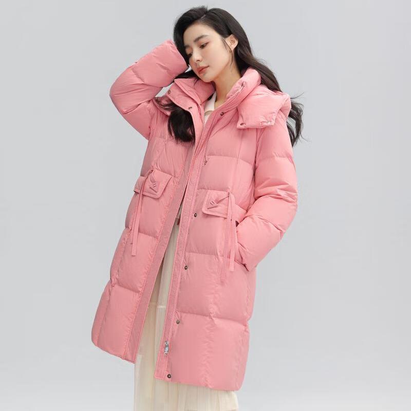 Yaya Women's Mid-Length Hooded Duck Down Puffer Jacket