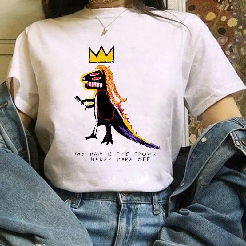 T-Shirt WoUnisex Cute Dinosaur Print T-Shirt Summer Short Sleeve Clothing Fun Versatile Pattern T-Shirt Fashion WoUnisex Top.