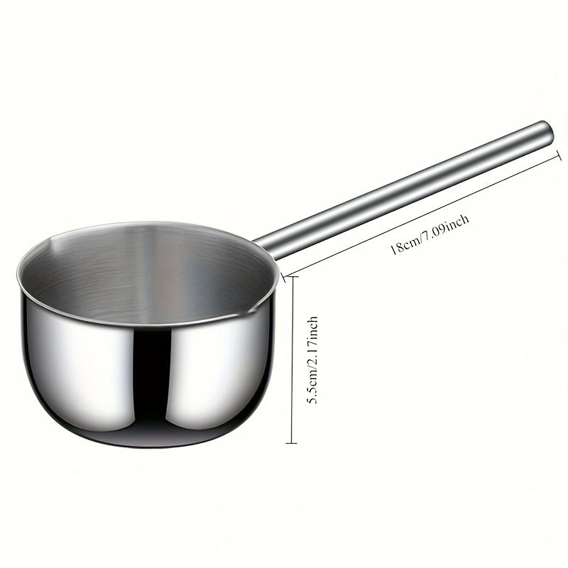 Durable Stainless Steel Mini Pot with Long Handle - Ideal for Heating and Pouring Oil/Milk,Perfect for Home and Outdoor Cooking,Versatile Kitchen Tool