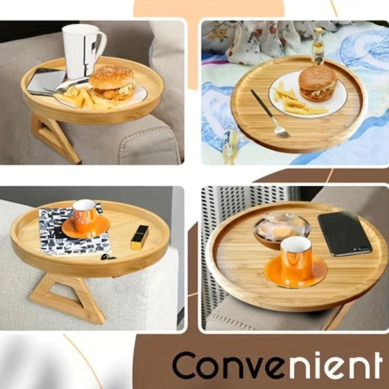 Sofa Tray Table Clip-On Racks Household Portable Armrest Trays for Snacks Drinks Coffe Plate Home Organization and Storage Tools