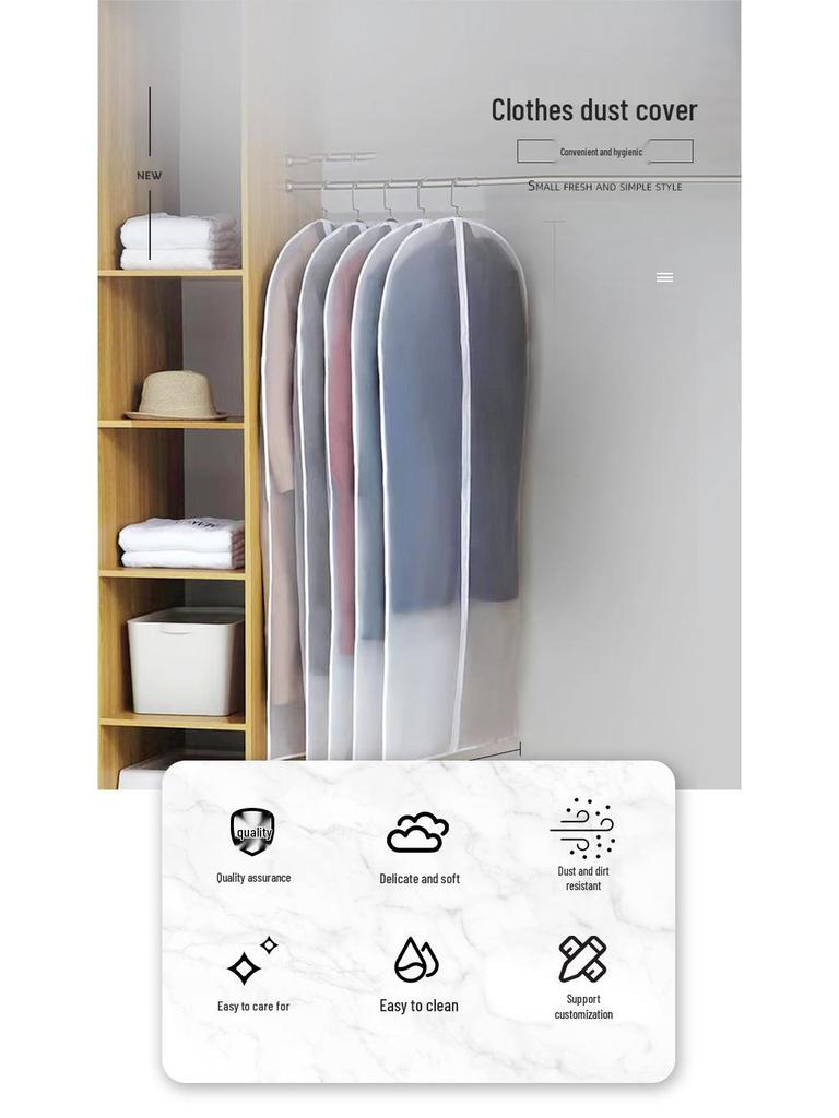Transparent Hanging Garment Bag - Dustproof Organizer for Coats and Suits
