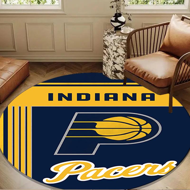 Pacers Basketball Team Round Mat, Anti-slip Circle Carpet Chair Rug For livingroom,Bedroom, Doormat Home Decor Gift Christmas Gifts