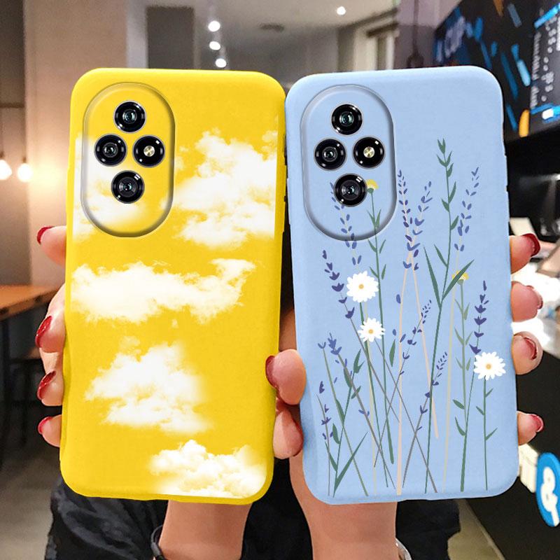 Beautiful Flowers For Honor 200 Case Cute Heart Leopard Print Cover Soft Silicone Matte Protective Funda For Honor 400 Lite Pro