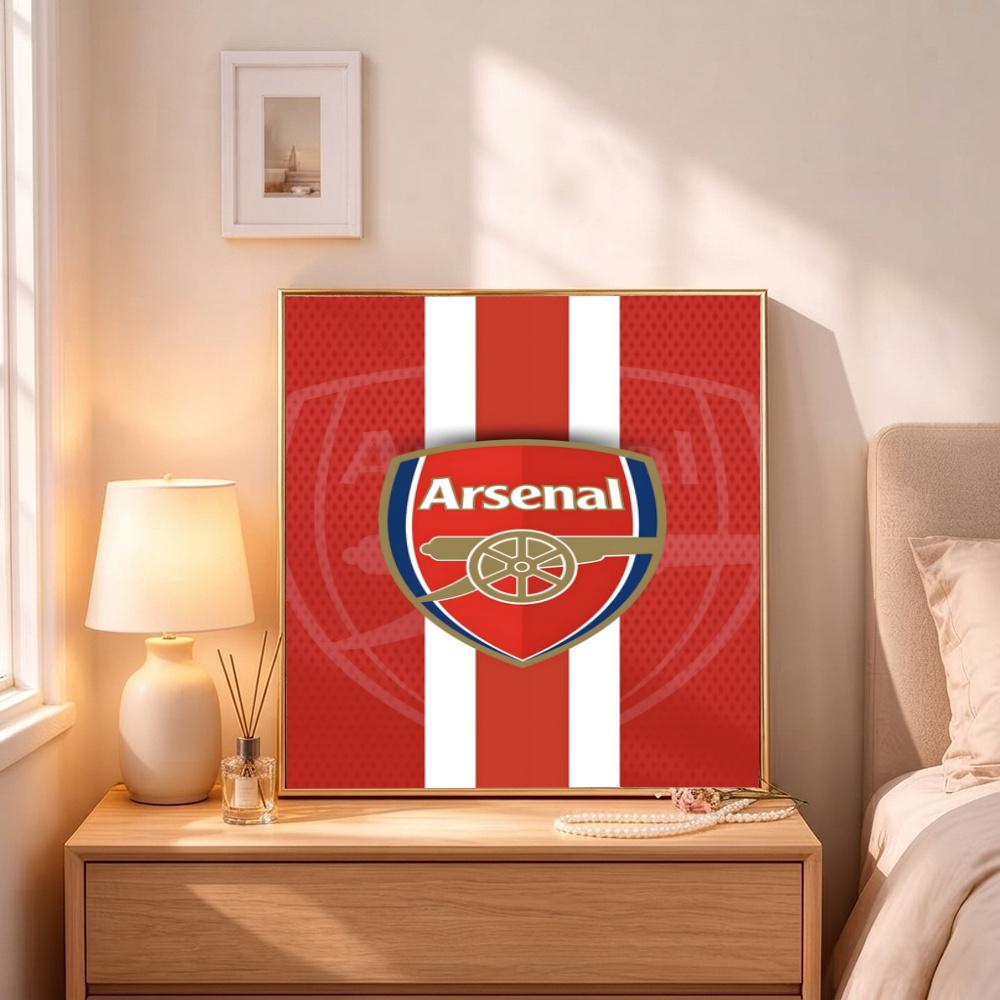Arsenal Football Club Logo 5D Diy Diamond Painting Round Diamond Diy Frameless Holiday Artwork Suitable For Home Office Wall Decoration