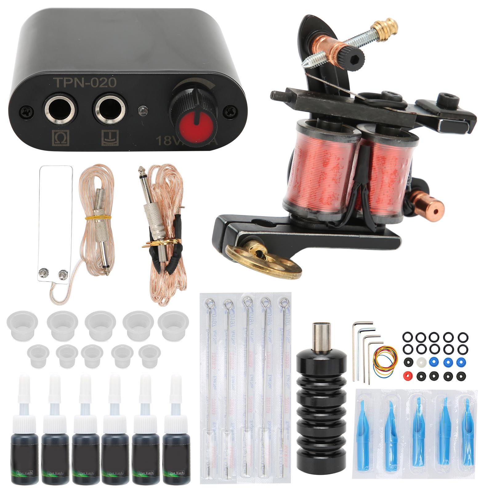 

Комплект для тату-машинки с катушкой, педаль, шнур с зажимом, блок питания, игла для тату, набор инструментов для практики татуировок EU Plug