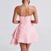 Women's Fashionable Print Round Neck Loose Short Sleeved Pocket Pullover Dress