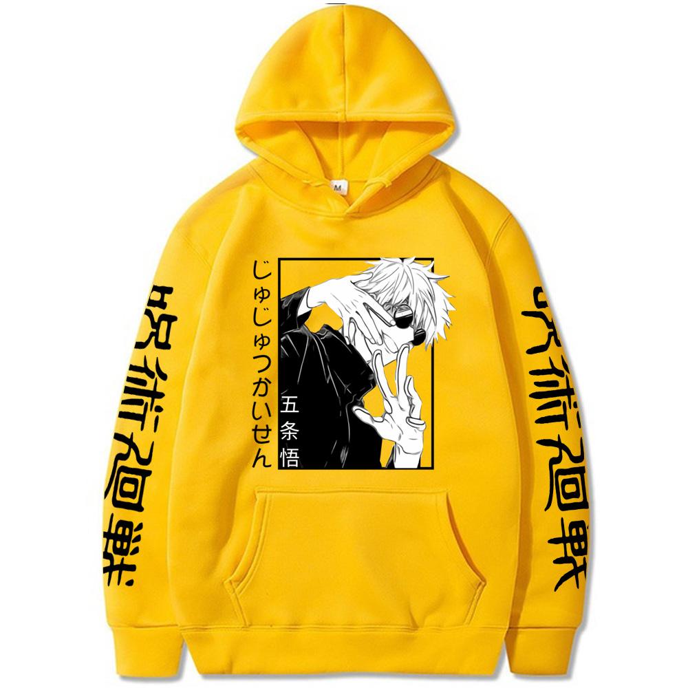 Jujutsu Kaisen Gojo Satoru Cool Graphic Printed Hoodies Oversized Hooded Sweatshirt Long Sleeves Cotton Hoodie Men Women Clothes
