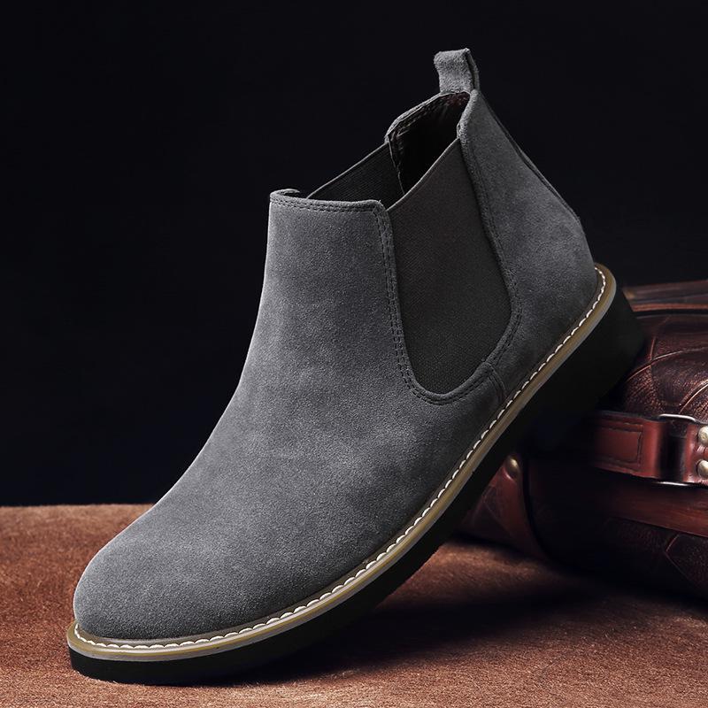 Bottes Chelsea en Cuir Tendance pour Homme Jeune: Baskets Montantes Respirantes en Daim pour un Usage Décontracté et Formel