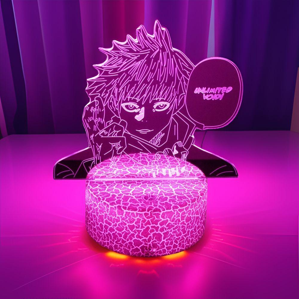 Anime Lamp Jujutsu Kaisen Led Night Light Action Satoru Gojo Nightlight Decoration Lamps Bedroom Decor Birthday Gifts 3D figure Poseable Articulated