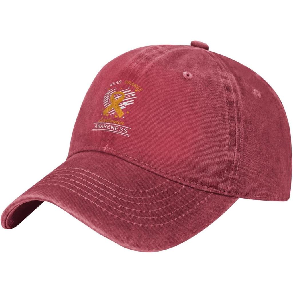 Leukemia Awareness Baseball Cap Washed Denim Sun Hat Adjustable Low Profile Casual Dad Hat