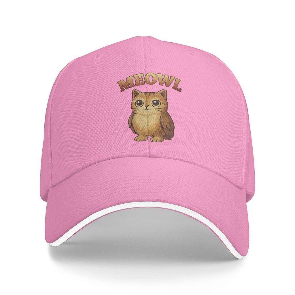 Vår Casual Basebollkeps Meowl Rolig Mjau Katt Uggla Brainrot Meme Vandring Fiske Truckerhatt För Unisex Män Snygg Snapback Keps