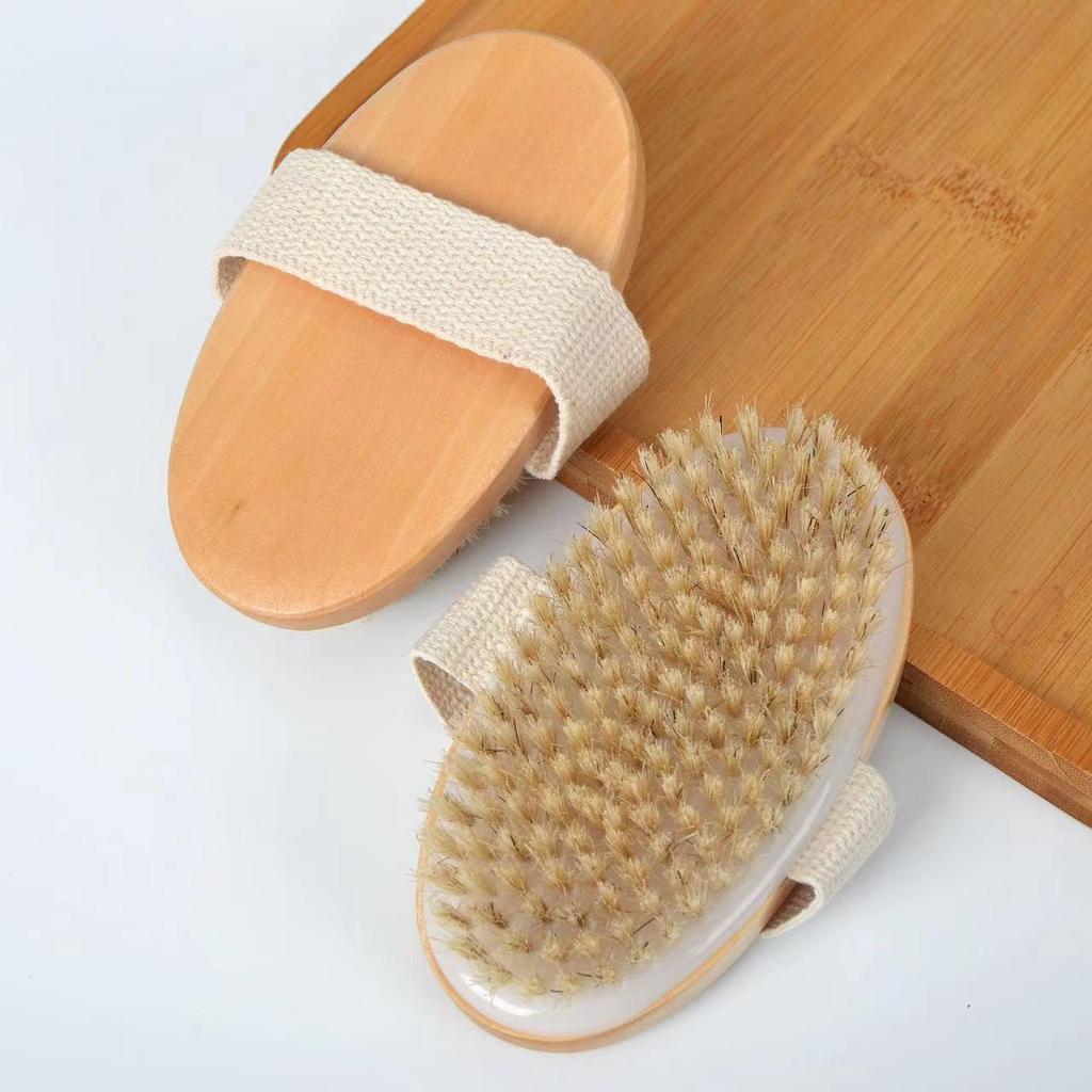 Mujirushi-Style Boar Bristle & Sisal Handheld Exfoliating Bath Brush and Back Scrubber
