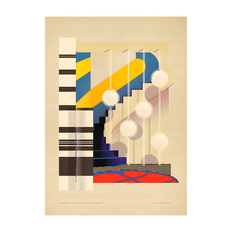 Vintage Bauhaus Residential Composition Poster Print Classic Canvas Painting Abstract Wall Art Picture for Home Decoration