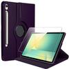 Protective Case - BOOLING - for Samsung Galaxy Tab S10 Lite / S10 FE / S9 FE - Purple Rotating Case - Tempered Glass