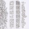12 Grids 3D Nail Art Rhinestones Mixed Shapes Clear Glass Nail Art Charms Colorful Flatback Nail Art Decoration