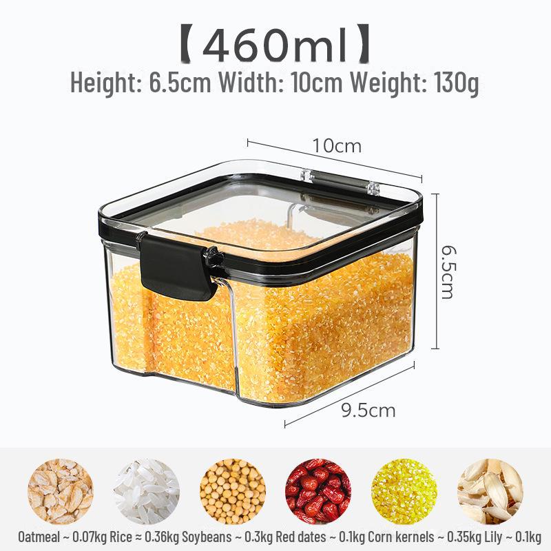 Verdicktes transparentes quadratisches Glas zur Aufbewahrung von Vollkornprodukten, Snacks und Tee