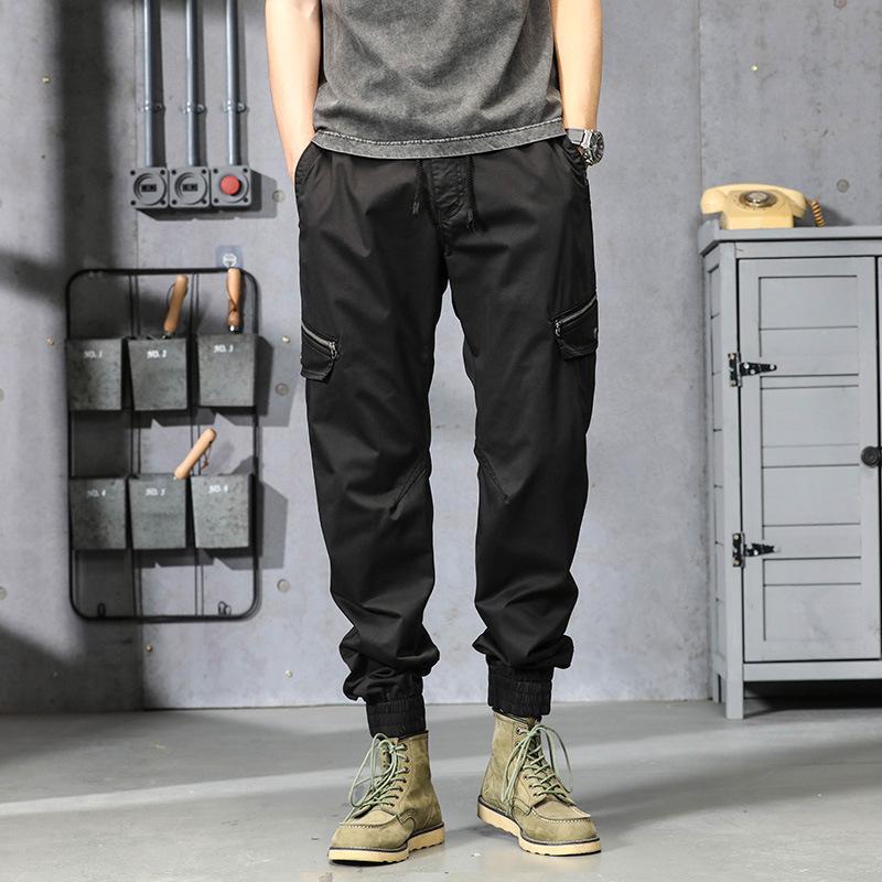 Men's Overalls Casual Pants Long Pants Green Versatile High Arcade Leggings Trendy Brand