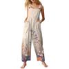 Women's Casual Jumpsuit, Sleeveless Printed Cotton Jumpsuit