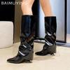 Sexy Women High Boots Elegant Leather Shoes Woman 2024 Trend Winter Knee High Goth Chelsea Boots Punk Motorcycle Botas De Mujer