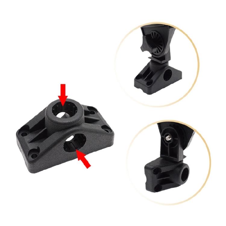 Kayak Rod Mounting Bracket 360 Degree Rotating Mounting Base Kayak Fishing Poles Holder Plastic Fishing Tackle Accessory