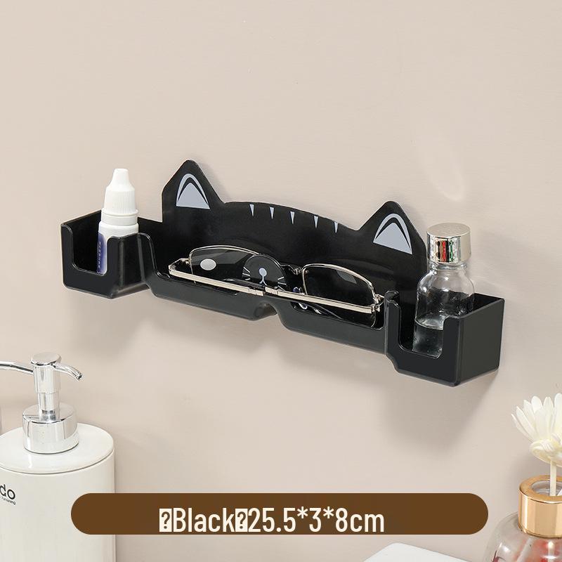 Wall-Mounted Black & White Cartoon Glasses Holder чёрный