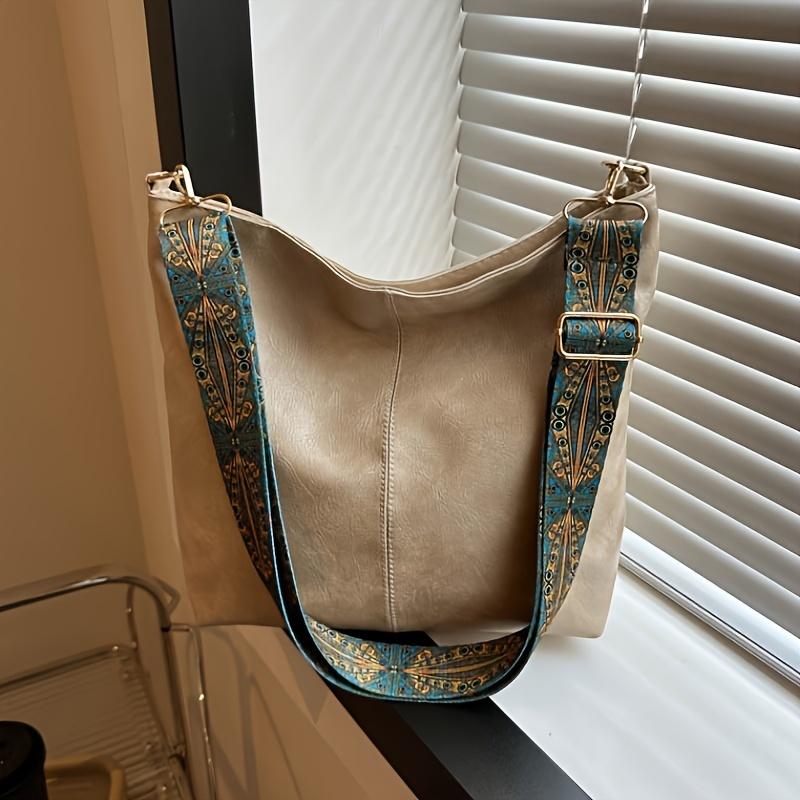 Crossbody Bag Brown PU Cute Style Bohemian, Commuting, Shopping Bag Birthday Gift for Mother Daughter Best Friend