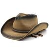 Cowboy Straw Hat Vintage Wide Brim Foldable with Sunflower Belt Sun Protection Unisex for Men Women Summer Autumn Outdoor Beach