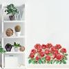 Romantic Red Roses and Green Plants Wall Sticker for Valentine Day Home Decor Bedroom Hallway Entrance