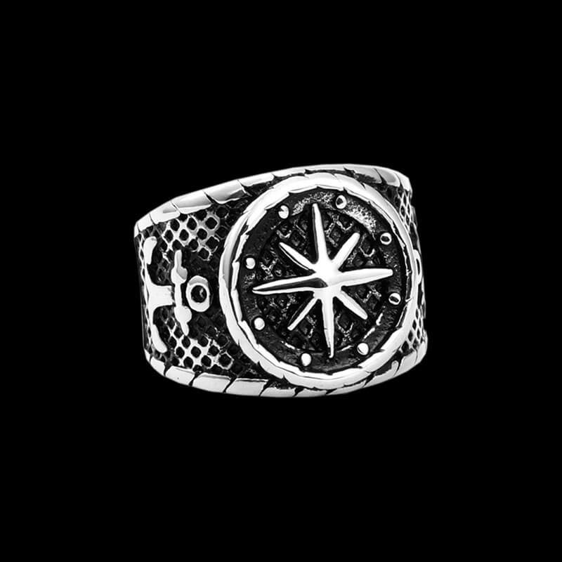 

Captain Anchor Solid Ring 316L Stainless Steel Men Boys Gothic Biker Ring Size 7-15 7