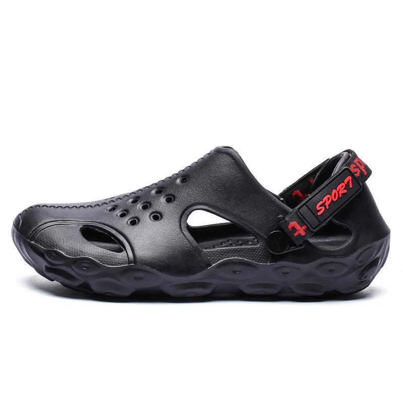 Foreign trade summer men's sandals Korean version tide outdoor bag head beach shoes large size thick sole hollow hole shoes men 2028